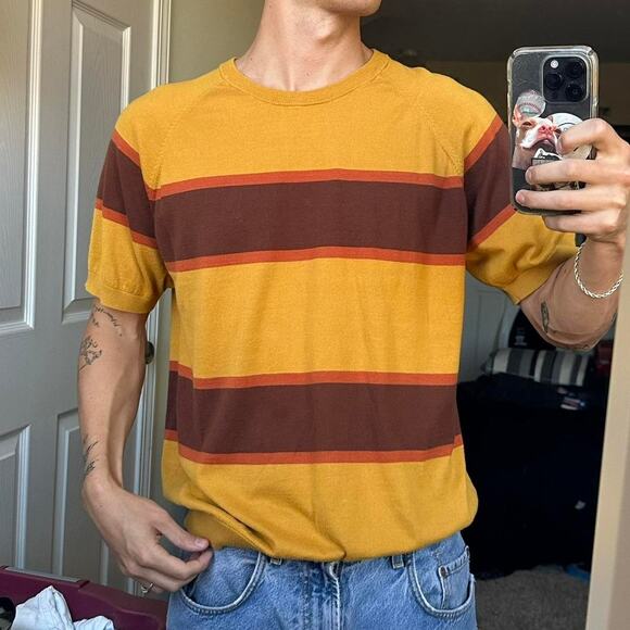 Supreme SS17 Short Sleeve Knit Striped Short Sleeve Sweater